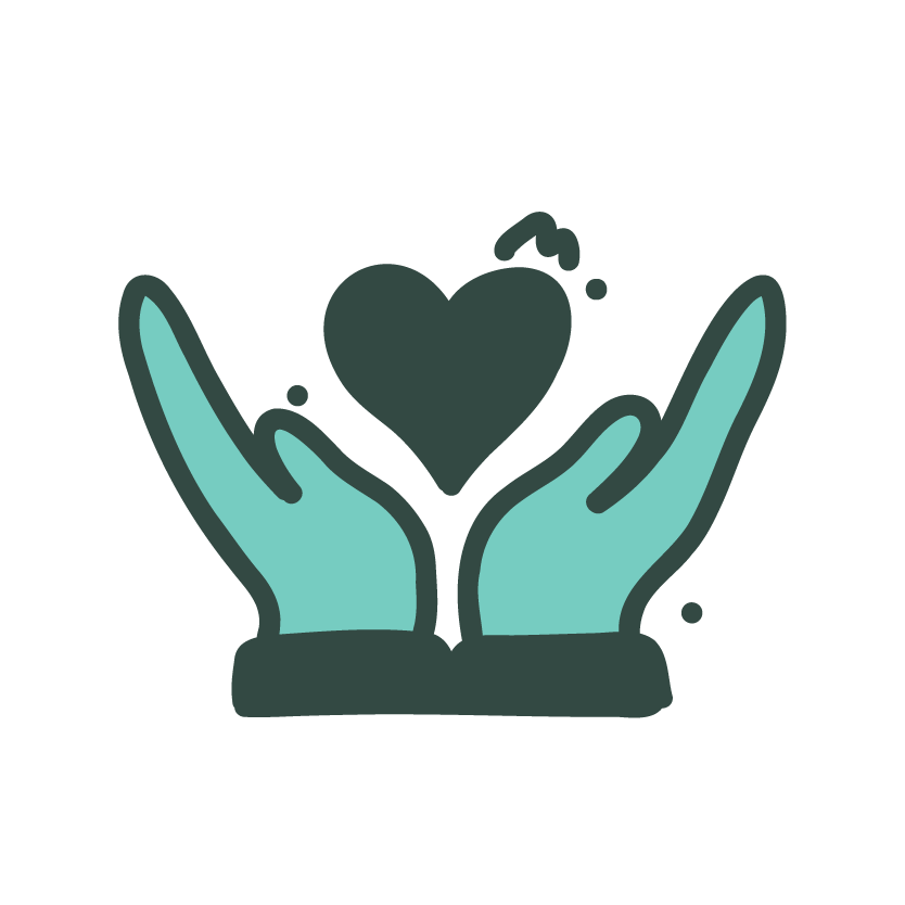 hands holding a heart drawing